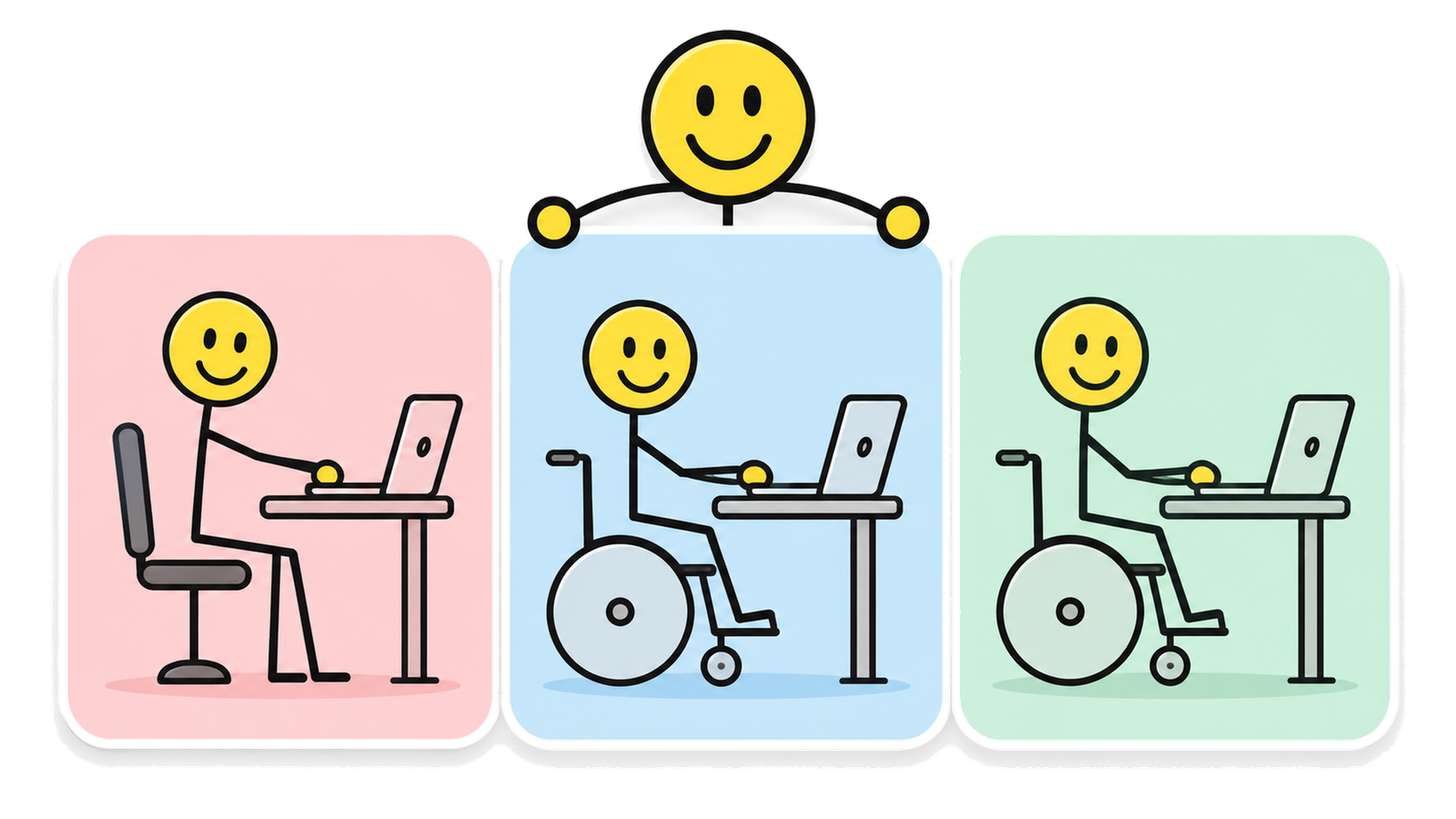 Illustration eines inklusiven Softwareentwicklungsteams